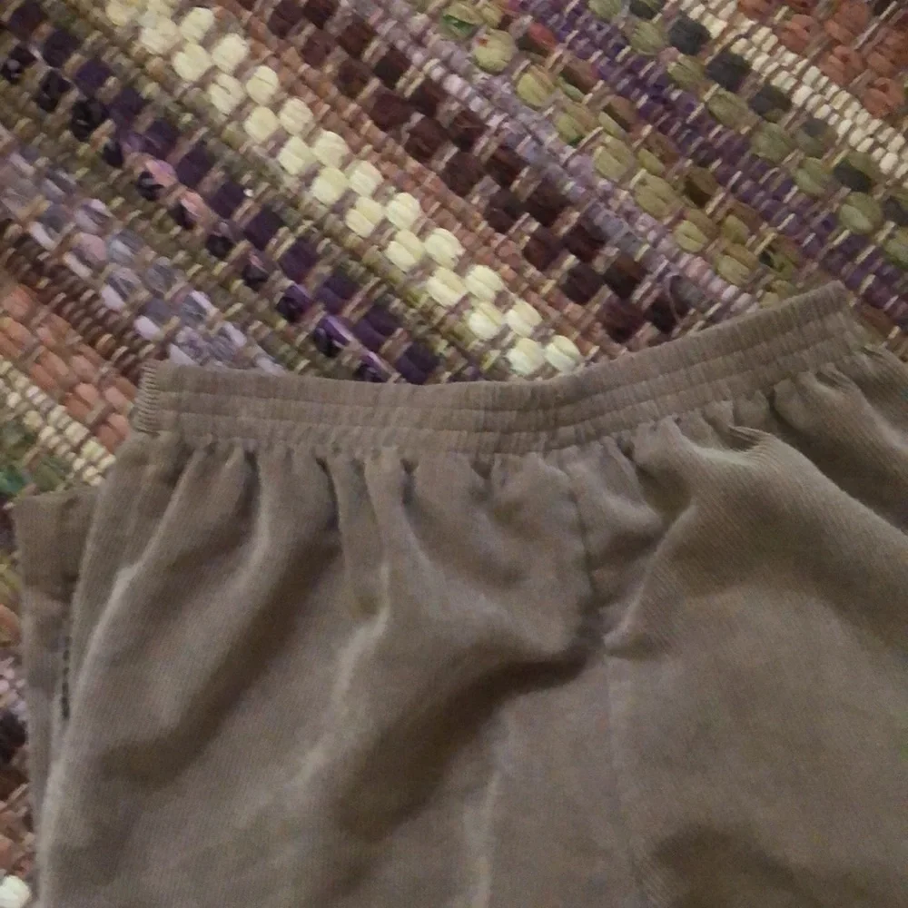 Tan cords- elastic back- 10 petite, pockets- Alfred Dunner